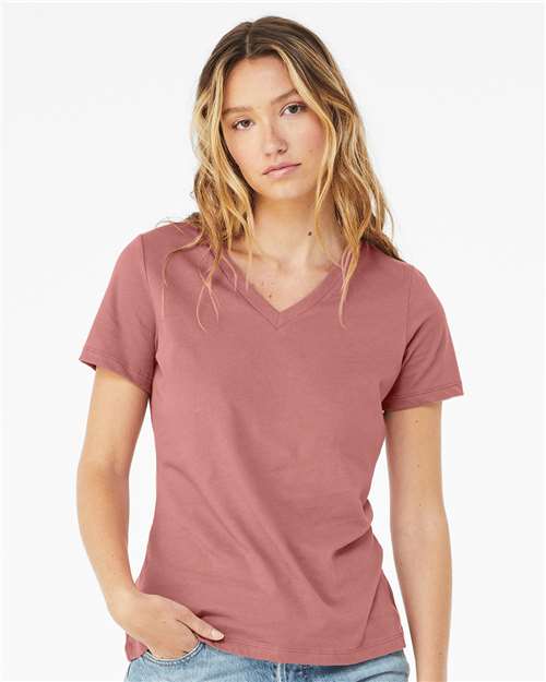 BELLA  CANVAS 6405 Women?s Relaxed Jersey V-Neck Tee - Front view