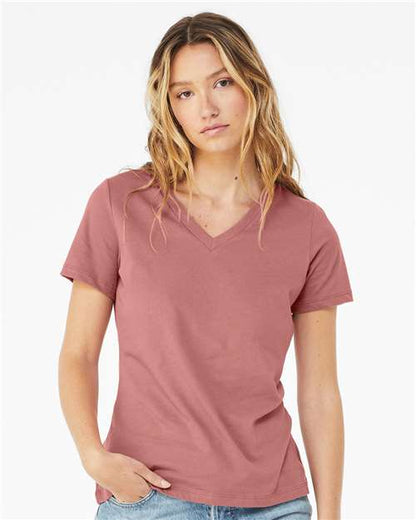 BELLA  CANVAS 6405 Women?s Relaxed Jersey V-Neck Tee - Front view