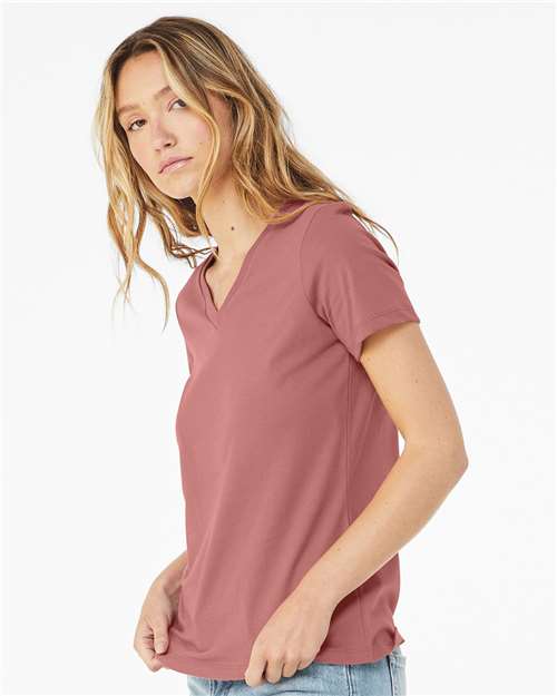 BELLA  CANVAS 6405 Women?s Relaxed Jersey V-Neck Tee - Side view