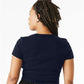 BELLA  CANVAS 1010 Women's Micro Rib Baby Tee - Back view