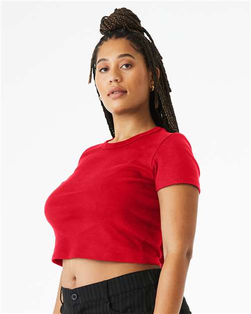BELLA  CANVAS 1010 Women's Micro Rib Baby Tee - Side view