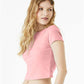BELLA  CANVAS 1010 Women's Micro Rib Baby Tee - Side view