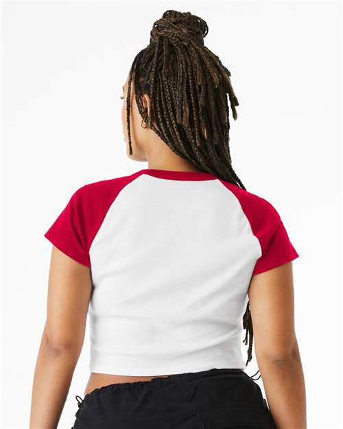 BELLA  CANVAS 1201 Women's Micro Rib Raglan Baby Tee - Back view