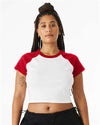 BELLA  CANVAS 1201 Women's Micro Rib Raglan Baby Tee - Front view