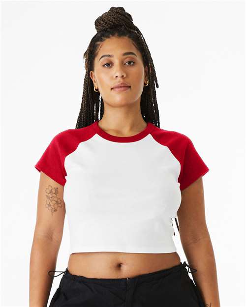 BELLA  CANVAS 1201 Women's Micro Rib Raglan Baby Tee - Front view