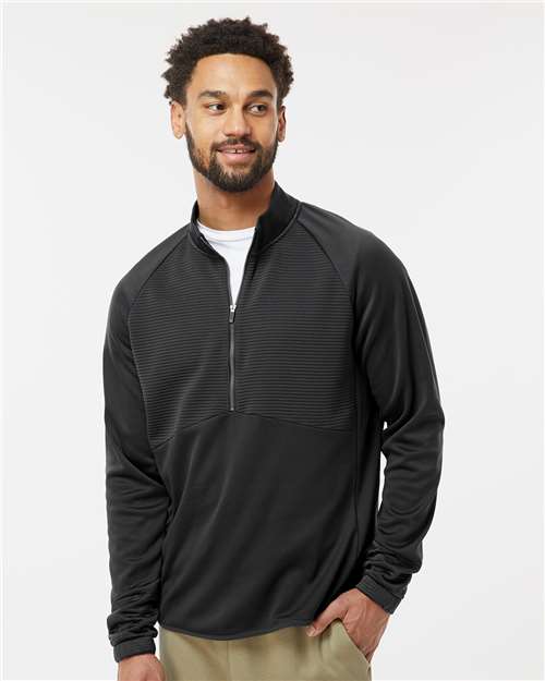 Adidas A587 Men's Performance Quarter-Zip Pullover - Front view