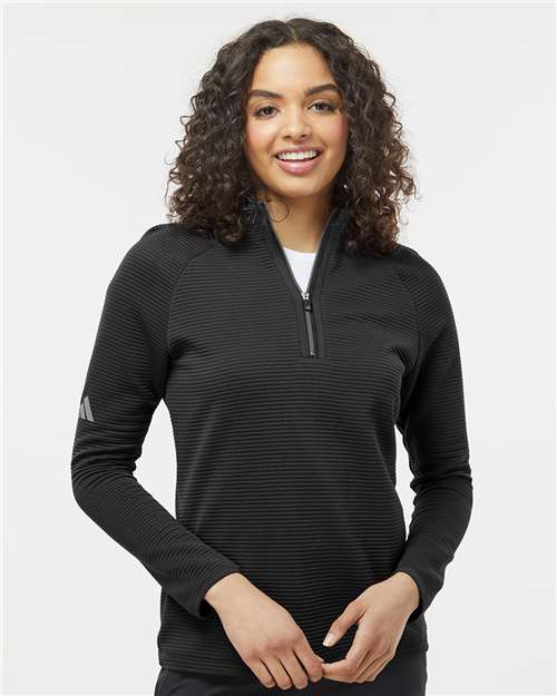 Adidas A589 Women's Spacer Quarter-Zip Pullover - Front view