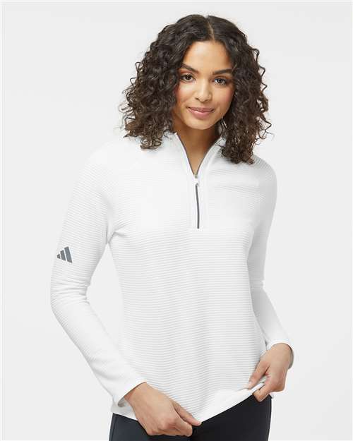 Adidas A589 Women's Spacer Quarter-Zip Pullover - Front view