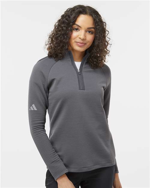 Adidas A589 Women's Spacer Quarter-Zip Pullover - Front view