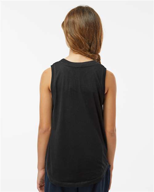 LAT 2692 Girls' Relaxed Fine Jersey Tank - Back view
