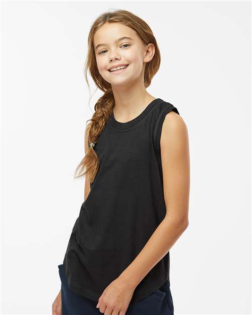 LAT 2692 Girls' Relaxed Fine Jersey Tank - Front view