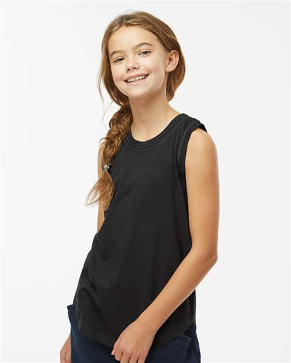 LAT 2692 Girls' Relaxed Fine Jersey Tank - Front view
