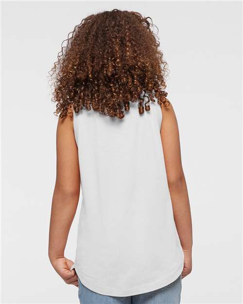 LAT 2692 Girls' Relaxed Fine Jersey Tank - Back view