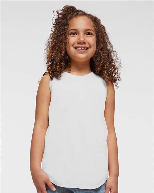 LAT 2692 Girls' Relaxed Fine Jersey Tank - Front view