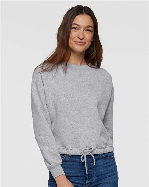 LAT 3528 Women's Relaxed Boxy Crewneck Sweatshirt - Front view