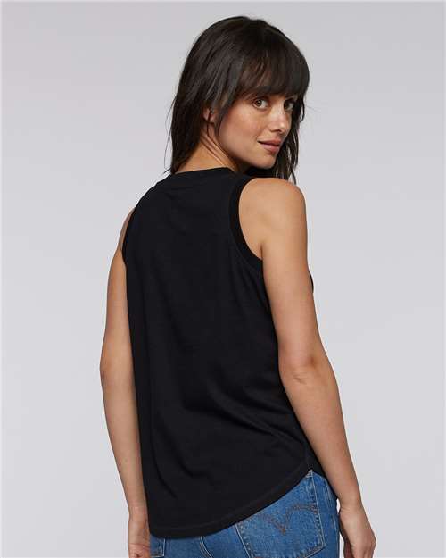 LAT 3592 Women's Relaxed Fine Jersey Tank - Back view