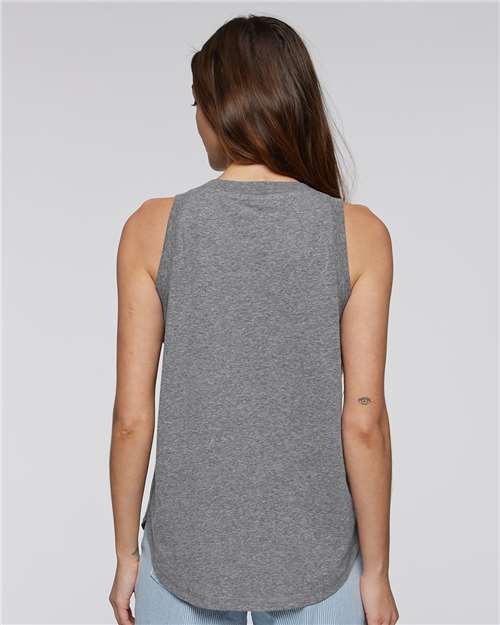 LAT 3592 Women's Relaxed Fine Jersey Tank - Back view
