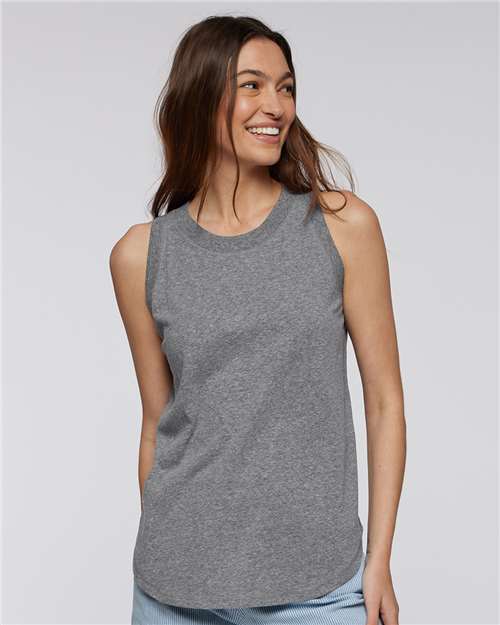 LAT 3592 Women's Relaxed Fine Jersey Tank - Front view