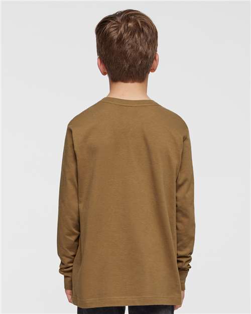 LAT 6201 Youth Fine Jersey Long Sleeve Tee - Back view