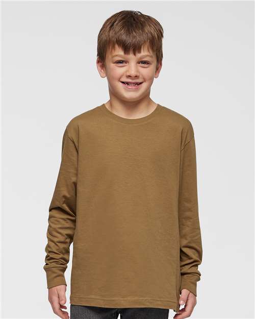 LAT 6201 Youth Fine Jersey Long Sleeve Tee - Front view