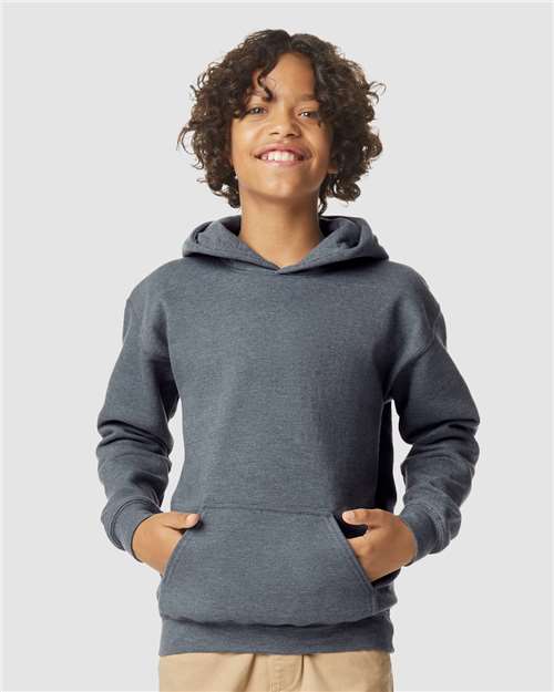 Gildan SF500B Youth Softstyle? Midweight Hooded Sweatshirt - Front view