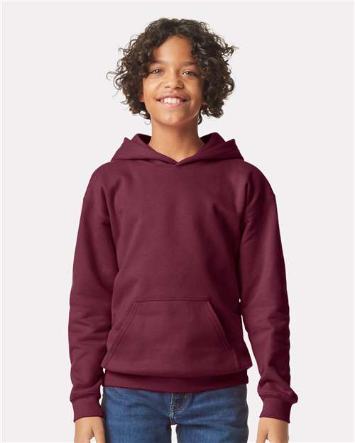 Gildan SF500B Youth Softstyle? Midweight Hooded Sweatshirt - Front view