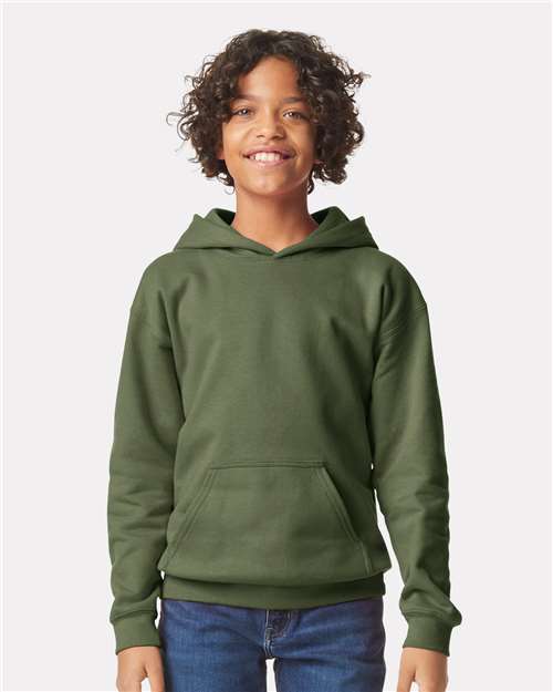 Gildan SF500B Youth Softstyle? Midweight Hooded Sweatshirt - Front view