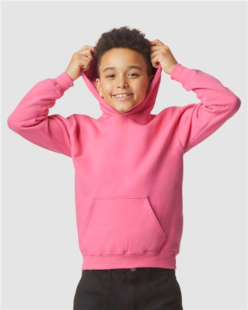 Gildan SF500B Youth Softstyle? Midweight Hooded Sweatshirt - Front view