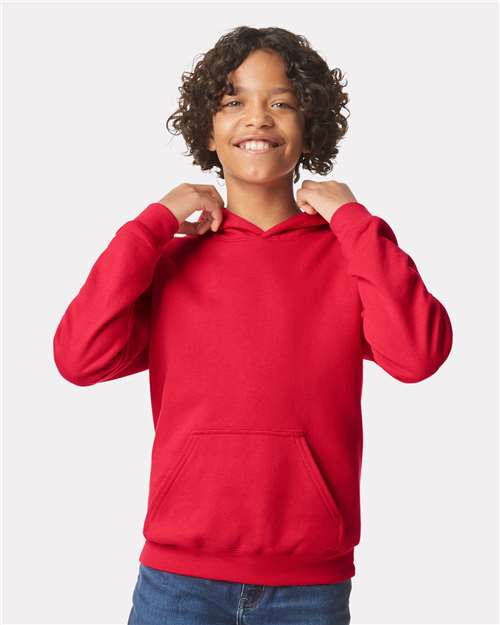 Gildan SF500B Youth Softstyle? Midweight Hooded Sweatshirt - Front view