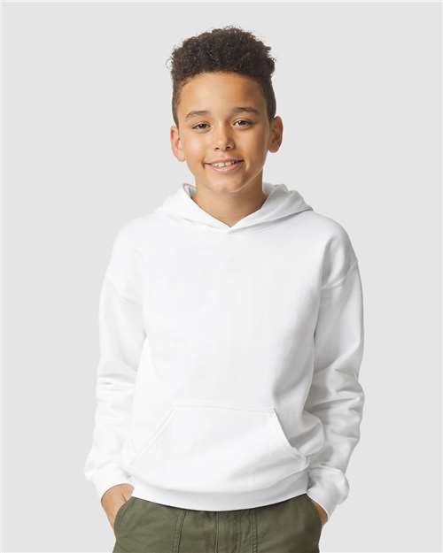 Gildan SF500B Youth Softstyle? Midweight Hooded Sweatshirt - Front view