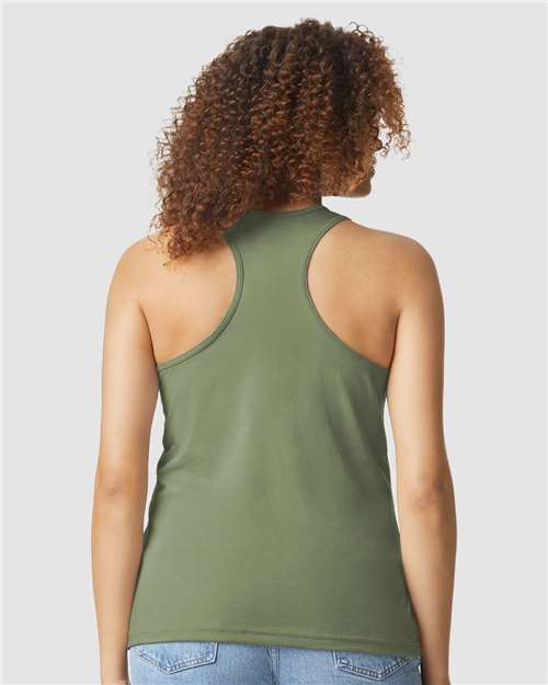 Gildan 64220LCVC Women's Softstyle? CVC Racerback Tank Top - Back view