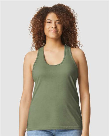 Gildan 64220LCVC Women's Softstyle? CVC Racerback Tank Top - Front view