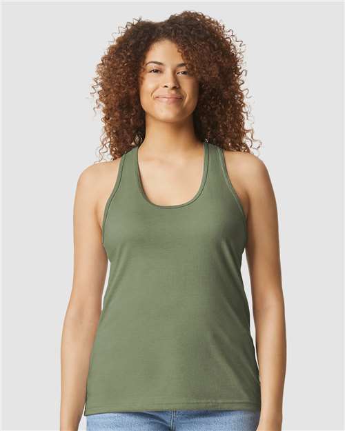 Gildan 64220LCVC Women's Softstyle? CVC Racerback Tank Top - Front view