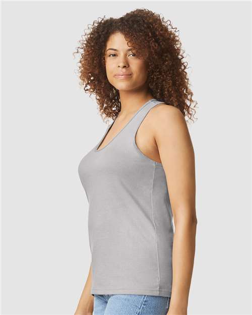 Gildan 64220LCVC Women's Softstyle? CVC Racerback Tank Top - Side view