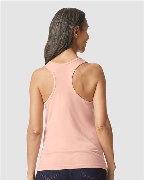 Gildan 64220LCVC Women's Softstyle? CVC Racerback Tank Top - Back view