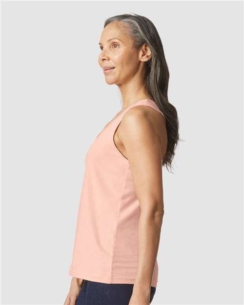 Gildan 64220LCVC Women's Softstyle? CVC Racerback Tank Top - Side view