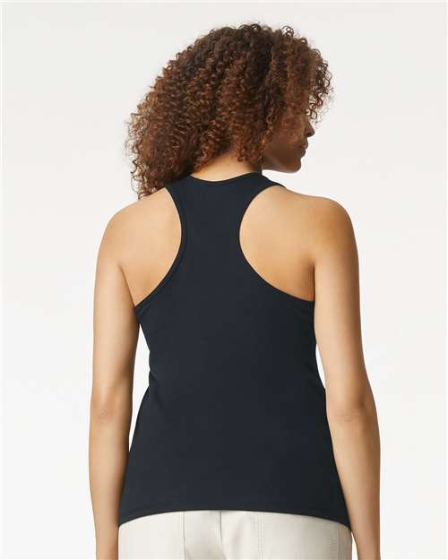 Gildan 64220LCVC Women's Softstyle? CVC Racerback Tank Top - Back view