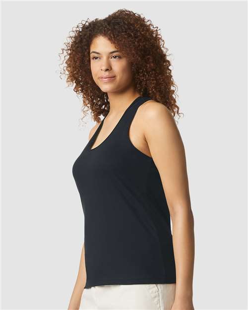 Gildan 64220LCVC Women's Softstyle? CVC Racerback Tank Top - Side view