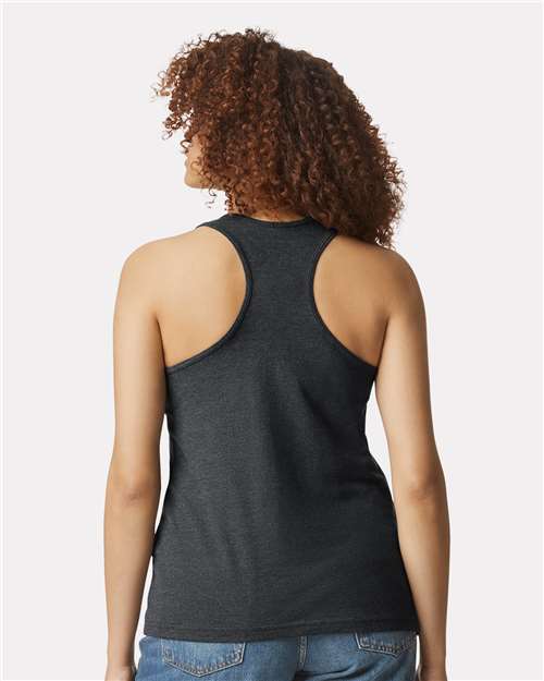 Gildan 64220LCVC Women's Softstyle? CVC Racerback Tank Top - Back view