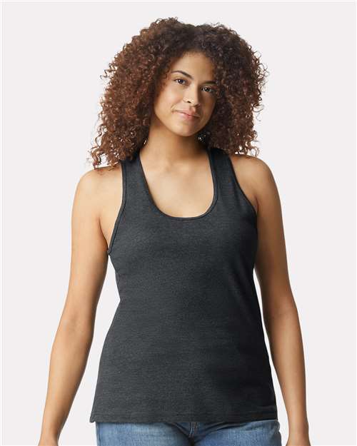 Gildan 64220LCVC Women's Softstyle? CVC Racerback Tank Top - Front view