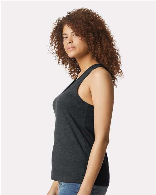 Gildan 64220LCVC Women's Softstyle? CVC Racerback Tank Top - Side view
