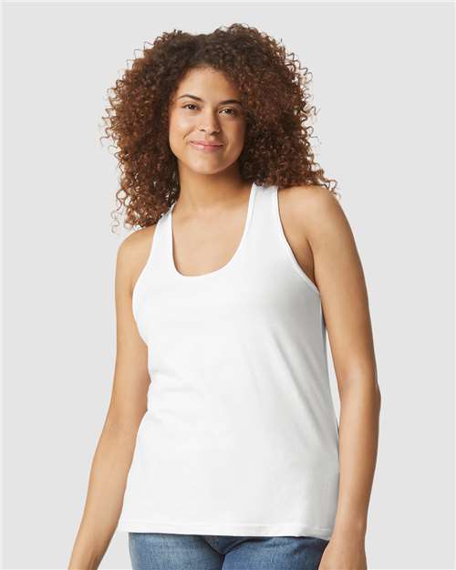 Gildan 64220LCVC Women's Softstyle? CVC Racerback Tank Top - Front view