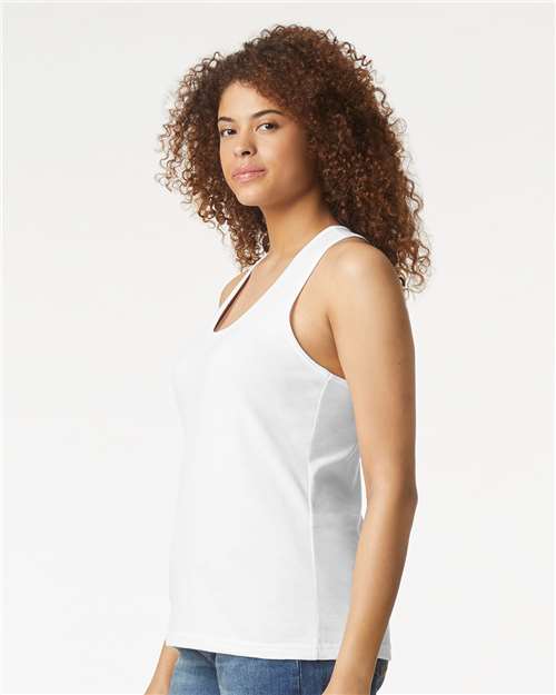 Gildan 64220LCVC Women's Softstyle? CVC Racerback Tank Top - Side view