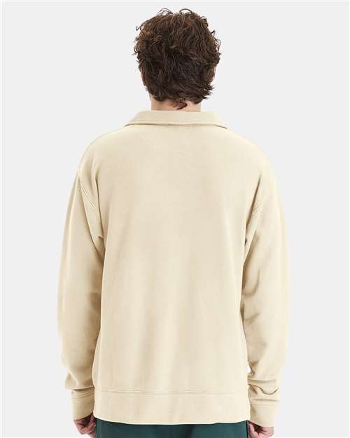 ComfortWash by Hanes GDH490 Unisex Garment-Dyed Polo Collar Sweatshirt - Back view