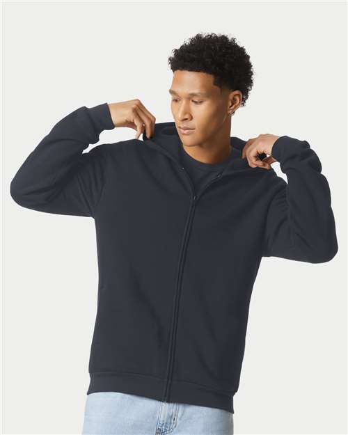 American Apparel RF497 Unisex ReFlex Fleece Full-Zip Hoodie Sweatshirt - Front view