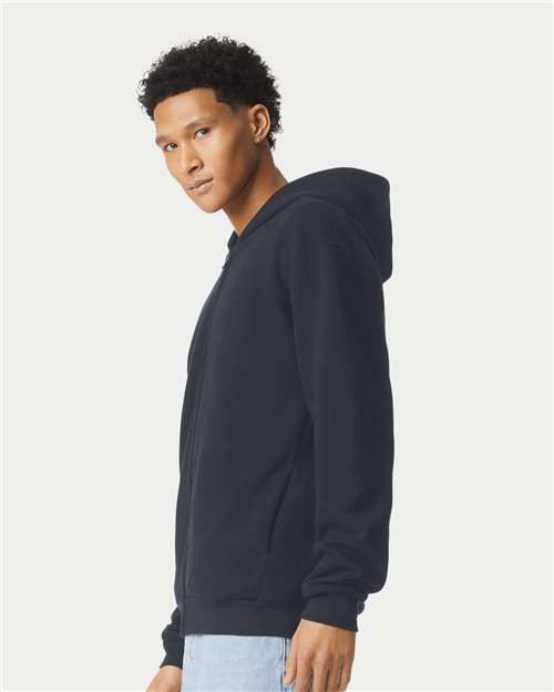 American Apparel RF497 Unisex ReFlex Fleece Full-Zip Hoodie Sweatshirt - Side view