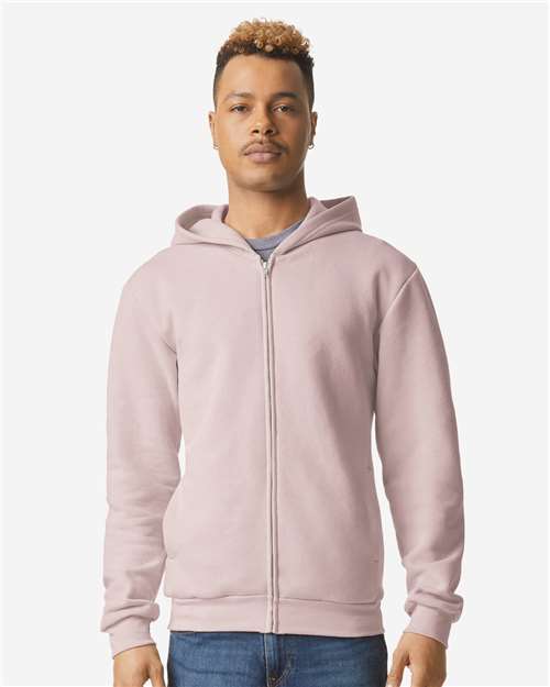 American Apparel RF497 Unisex ReFlex Fleece Full-Zip Hoodie Sweatshirt - Front view