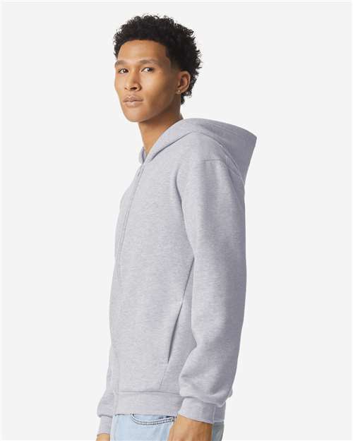 American Apparel RF497 Unisex ReFlex Fleece Full-Zip Hoodie Sweatshirt - Side view