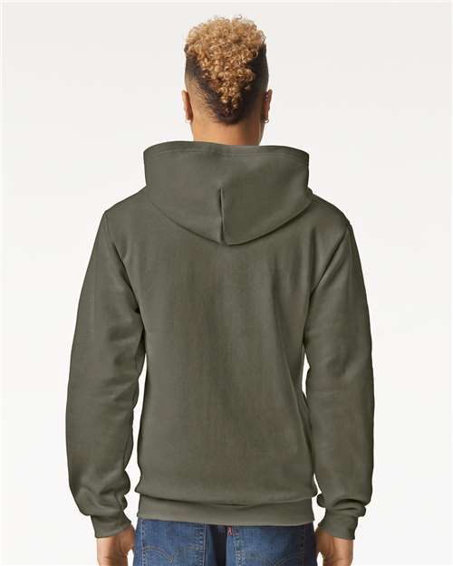 American Apparel RF497 Unisex ReFlex Fleece Full-Zip Hoodie Sweatshirt - Back view