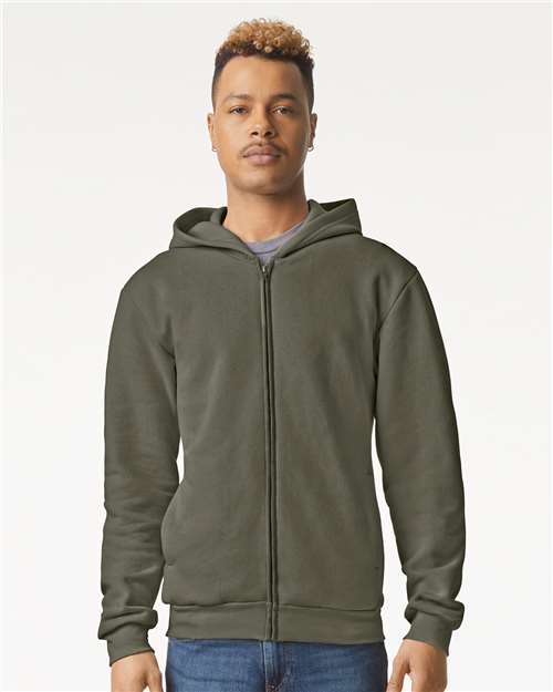 American Apparel RF497 Unisex ReFlex Fleece Full-Zip Hoodie Sweatshirt - Front view